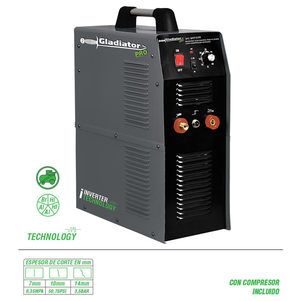 GLA-IPC807/220 Cortadora por plasma con compresor, 220V