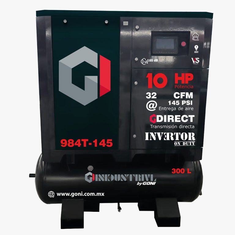 GON-984T-145 Compresor Tornillo 10hp C/Tanque 300L 145 PSI