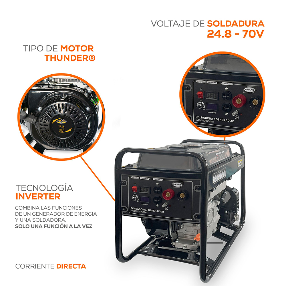 SOLDADORA/GENERADOR 180A/2KVA - Imagen 4