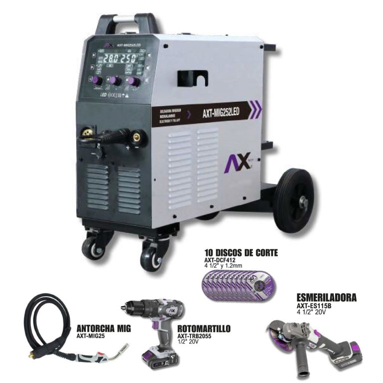 AXT-MIG252LED-C1 COMBO SOLDADORA INVERSOR PANTALLA LED