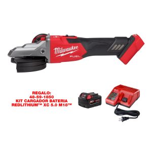 2887-20 Rectificadora con freno de cabeza plana M18 FUEL™ de 5", con interruptor deslizante y bloqueo