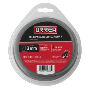 ND3 Nailon cuadro dual para desbrozadora doble blíster, 3 mm x 9 m Urrea