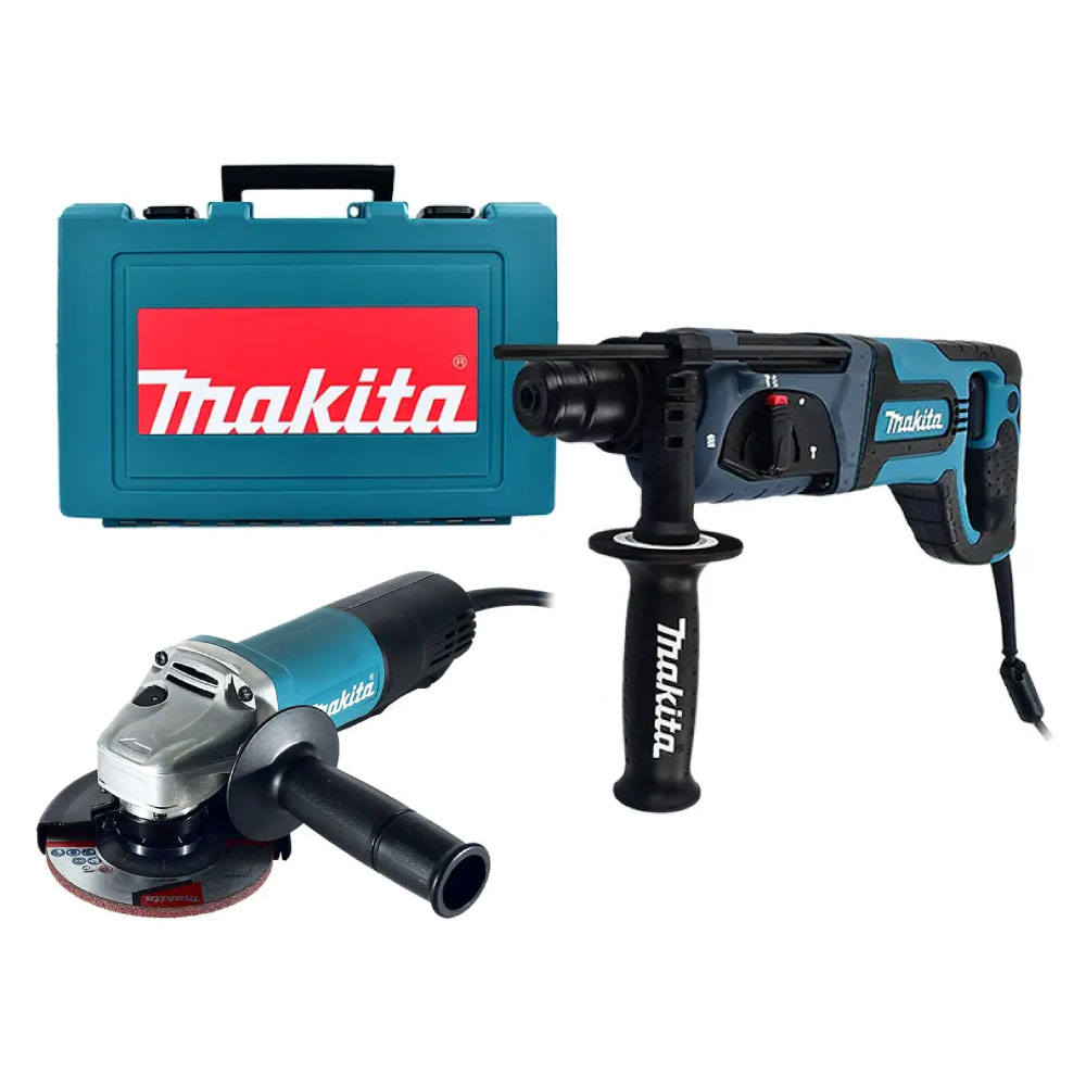 MAK-HR2475X6 Combo Makita Martillo SDS Plus 780W + Esmeriladora 9557HNG