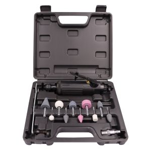 UJMT87 Juego de moto-tool neumático recto con accesorios, 15 piezas Urrea