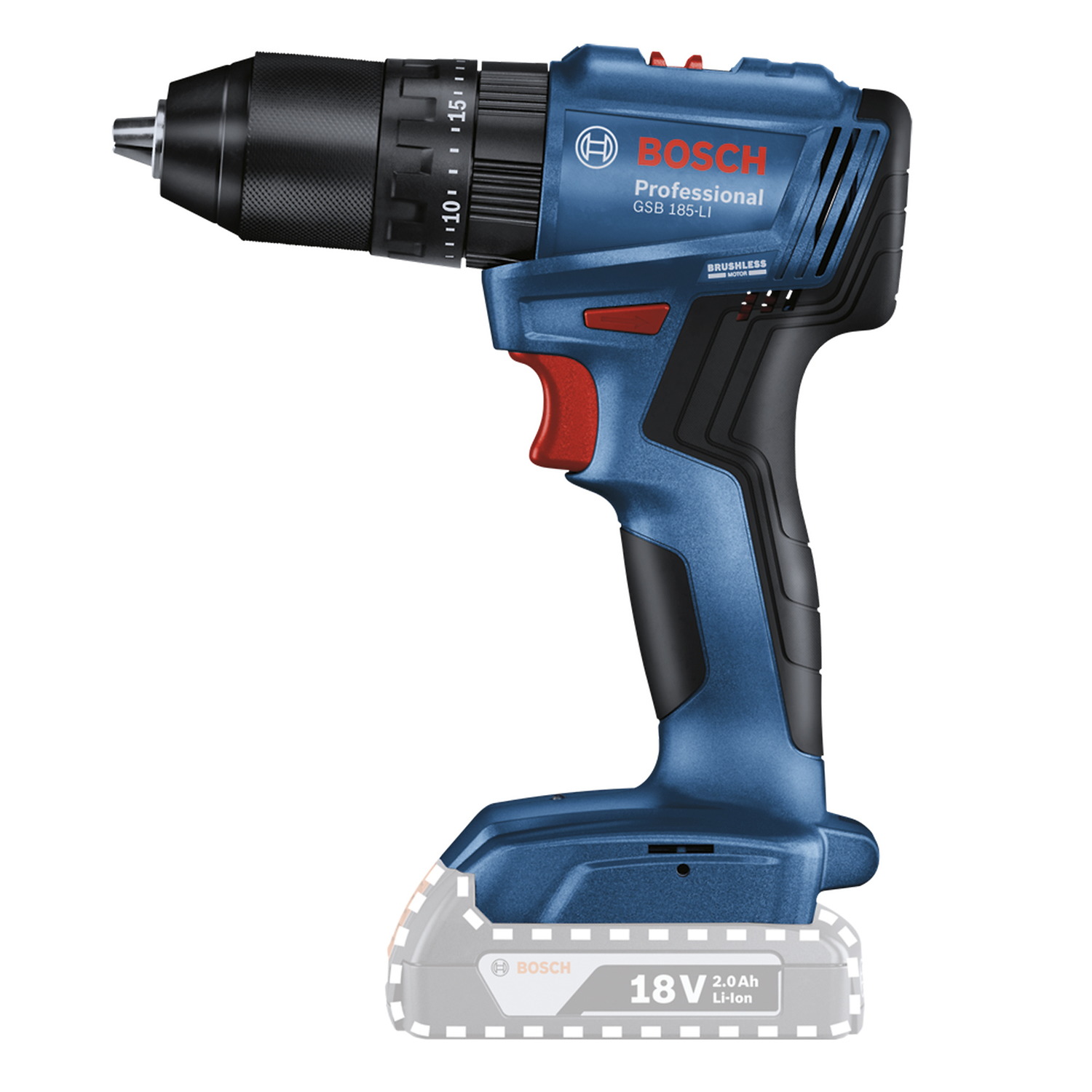 BCH-KIT-B4 Rotomartillo inalámbrico 1/2" Bosch GSB 185-LI, sin batería 06019K31E3 - Imagen 2
