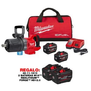 2868-22HD KIT DE LLAVE DE IMPACTO M18 FUEL™ DE  ALTO TORQUE CON MANGO EN D Y ONE-KEY™ DE 1” (25.4MM)
