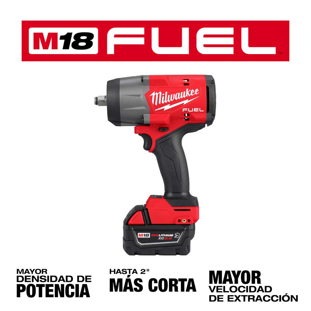 2967-22-A M18 FUEL™ 1/2" LLAVE DE IMPACTO CUADRO DE ALTO TORQUE KIT CON DOS BATERIAS Y CARGADOR - Imagen 5