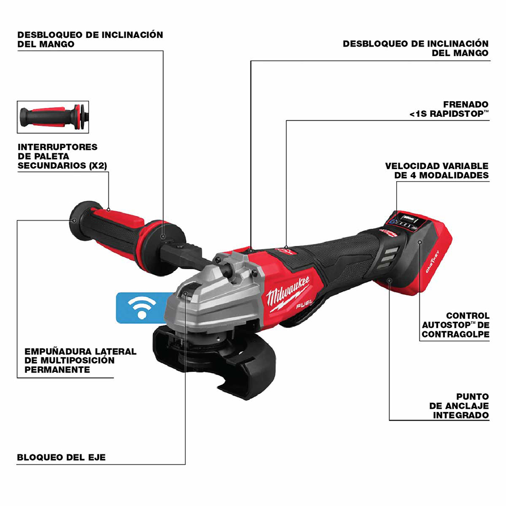 2986-20 Amoladora de frenado de doble gatillo M18 FUEL™ de 4-1/2" / 5"(sin Accesorios) - Imagen 4