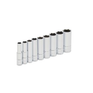 47202 Juego de 9 dados largos métricos cuadro 1/4" en riel Urrea