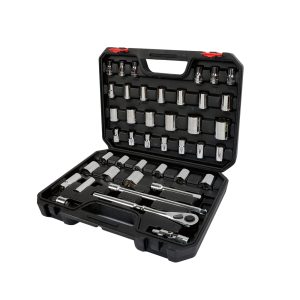 5400CB Jgo dados y accesorios 1/2" 42 pzas estuche plástico Urrea.