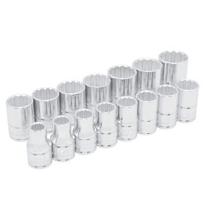 54206 Juego de 15 dados métricos 1/2" en riel Urrea