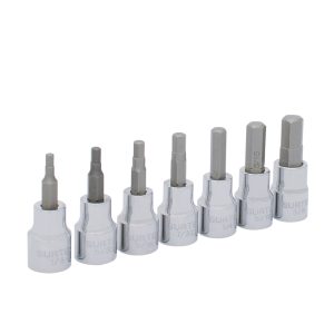 F51H00 Surtek Juego de 7 dados punta hexagonal en pulgadas 1/4"