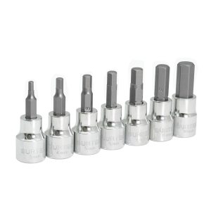 F51H00M Surtek Juego de 7 dados punta hexagonal métricos 1/4"