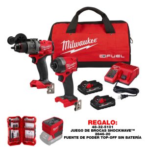 P326-3697 COMBO TALADRO 1/2  Y DESTORNILLADOR DE IMPACTO HEXAGONAL 1/4 M18 FUEL
