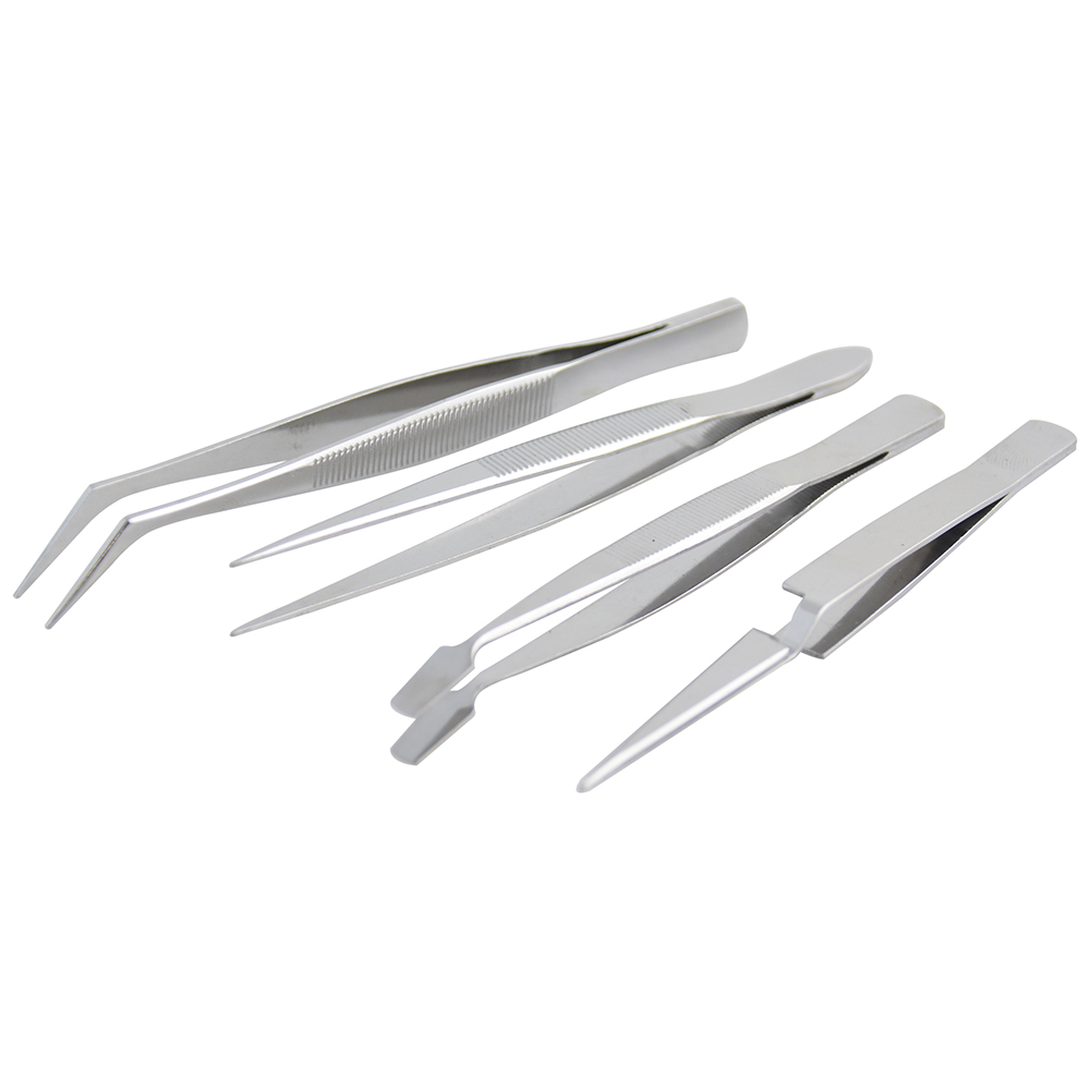 115200 Juego de 4 pinzas precisión tipo tweezer Surtek