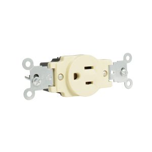 136401 Contacto aterrizado tapa marfil base negra 15A 127V Surtek