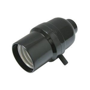 136655 Portalámpara con apagador de paso negro 250V Surtek