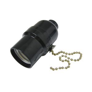 136656 Portalámpara con cadena negro 250V Surtek