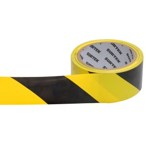 138060 Cinta de señalización amarillo y negro 18 mt Surtek