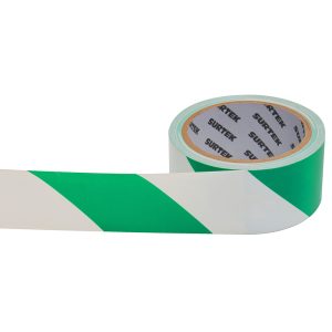138062 Cinta de señalización verde y blanco 18 mt Surtek