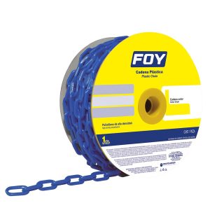 143431 Cadena plástica 3mm 1/8" 50m color azul Foy