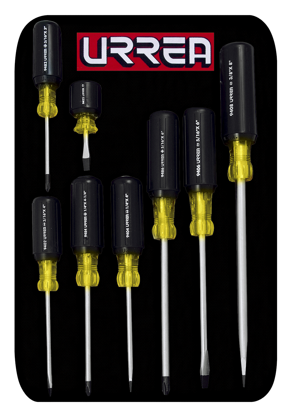 9400D Juego de 8 destornilladores cushion grip combinado Urrea