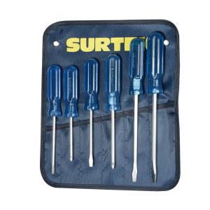 DCO07P Juego de 6 destornilladores azules combinado Surtek