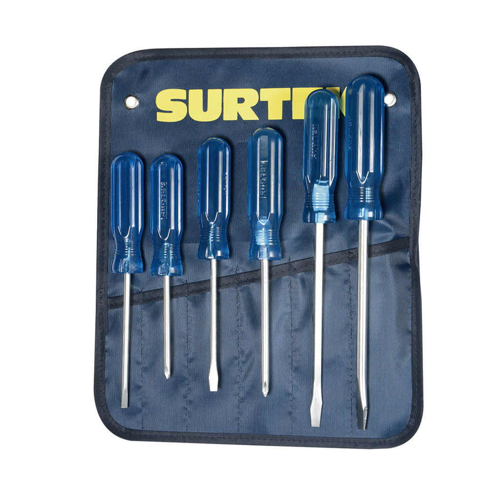 DCO07P Juego de 6 destornilladores azules combinado Surtek