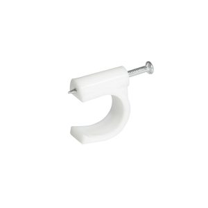 GRAC12 Grapa para cable coaxial 12 mm blanco 20 piezas Surtek