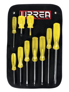 JBUD02 Juego de 10 destornilladores ámbar combinado Urrea