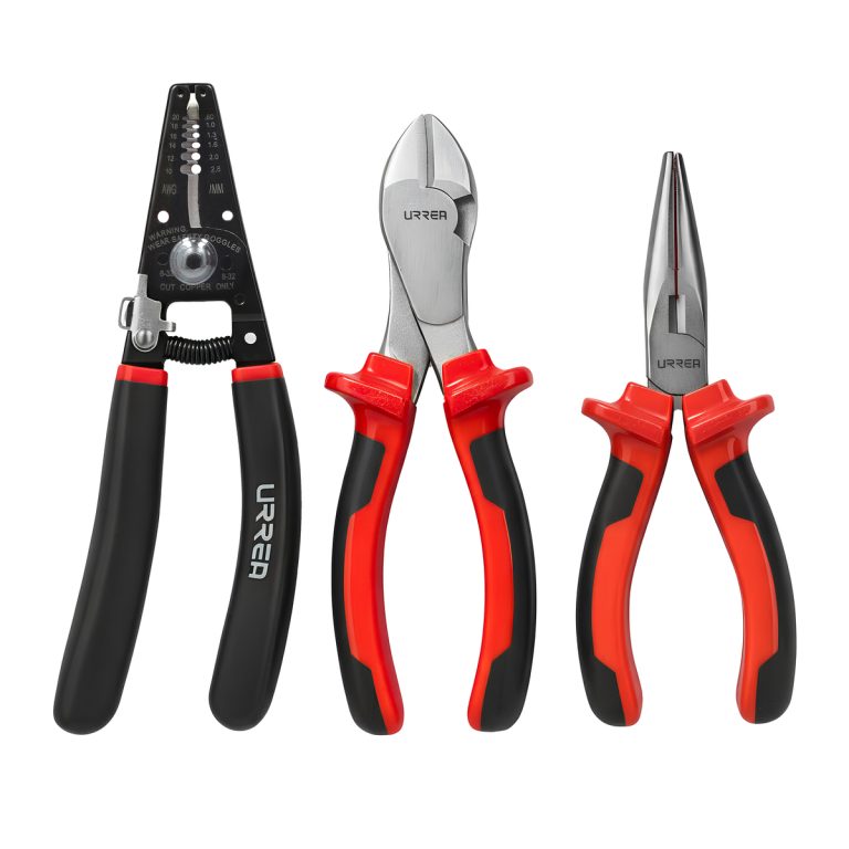 JE3N Juego de pinzas para electricista con mango bimaterial con pinza nariz larga, 3 piezas Urrea