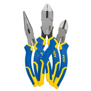 JPE3 Juego de pinzas para electricista con mango bimaterial combinado, 3 piezas Foy