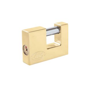 L22C80TLBB Candado acero cortina llave tetra 80mm latón brillante Lock