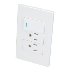P625B Placa con 1 apagador y 2 contactos blanco 1/3 Surtek.