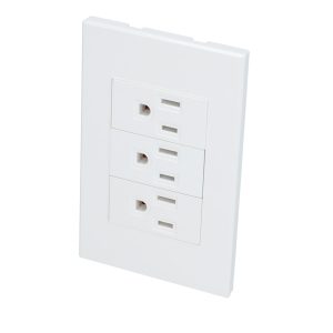 P628B Placa con 3 contactos blanco 1/3 Surtek.