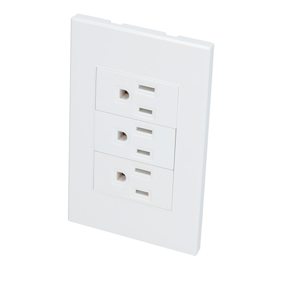 P628B Placa con 3 contactos blanco 1/3 Surtek.