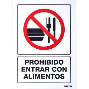 SES38 Señal "Prohibido alimentos" Surtek
