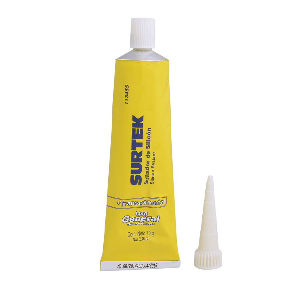 113455 Silicón de uso general en tubo transparente 70gr Surtek