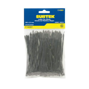114201 Cincho plástico 100 x 2.5mm100 piezas negro Surtek