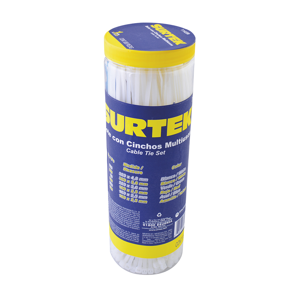 114220 Bote de 650 cinchos plásticos Surtek
