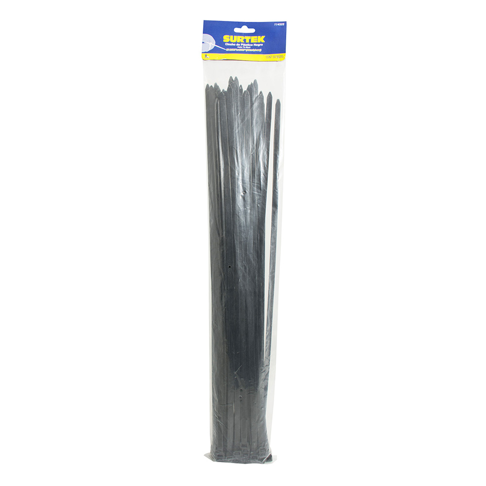 114230 Cincho plástico 500 x 7.8mm negro (50 piezas) Surtek
