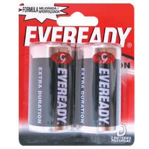 1250-2 Pila alcalina marca Eveready® D con 2 piezas Surtek