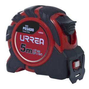 1586HD Urrea Flexómetro Heavy Duty 5m x 27mm. Material de la hoja: Acero. Material de la carátula: ABS + TPR. Número de remaches: 4.