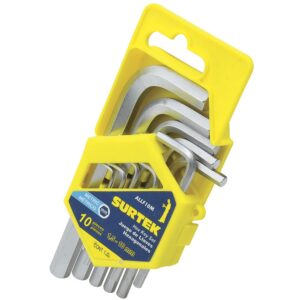 ALLF10M Juego de 10 llaves hexagonales "L" métricas en rack Surtek