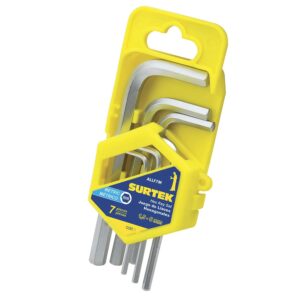 ALLF7M Juego de 7 llaves hexagonales "L" métricas en rack Surtek