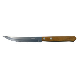 CU52M Cuchillo de acero inoxidable para asado con mango de madera de 5" Foy