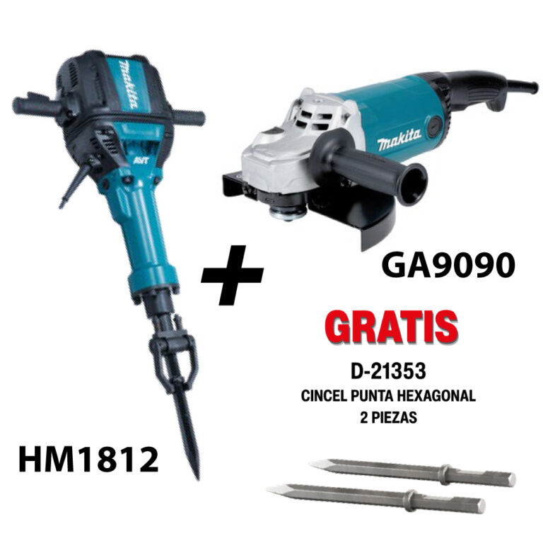 HM1812-COM COMBO Rompedor eléctrico + GA9090 Esmeriladora Angular 9pulg