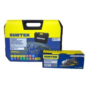 JCM1S Juego combinado de herramienta para mecánico 214 piezas, con maletín plástico Surtek