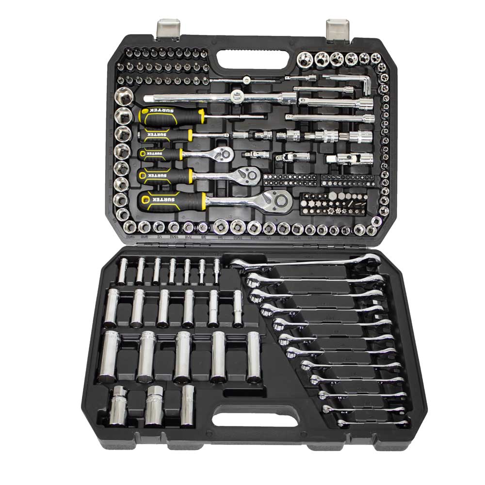 JCM1S Juego combinado de herramienta para mecánico 214 piezas, con maletín plástico Surtek - Imagen 2