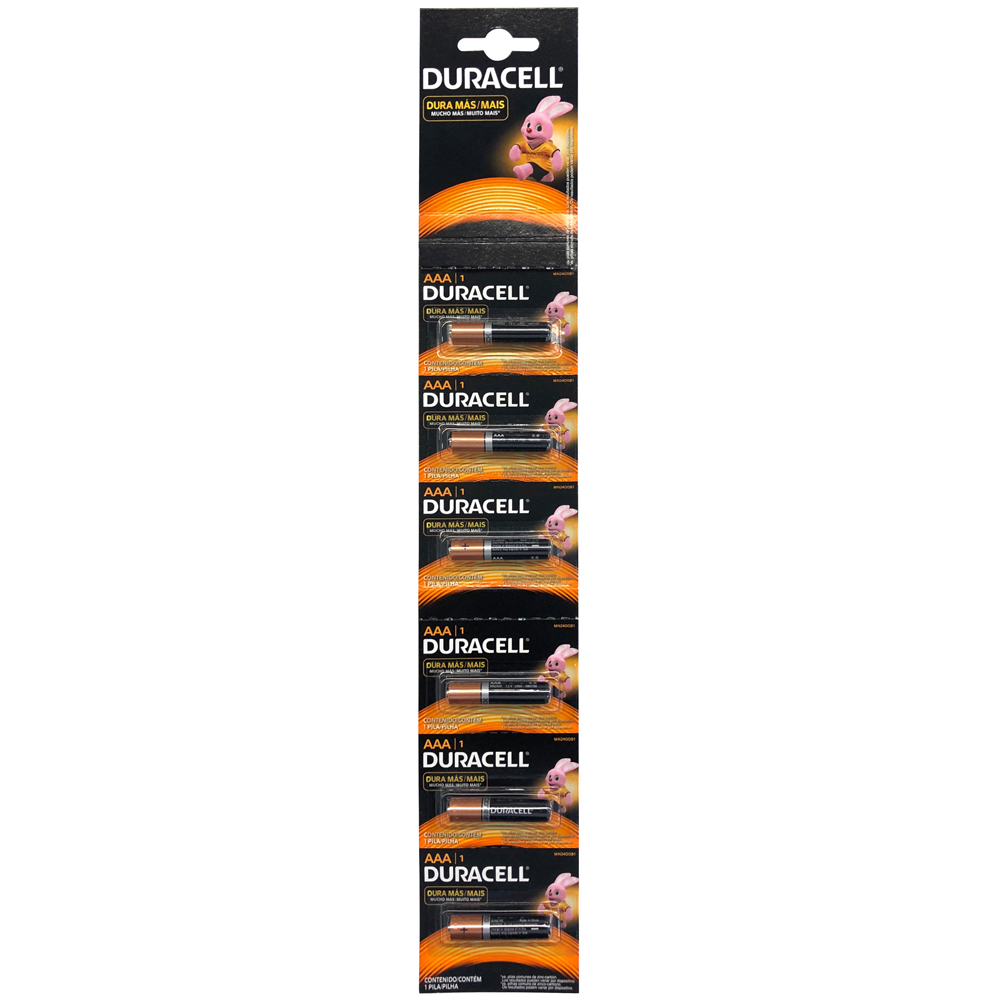 MN2400B1 Tira de pilas Duracell AAA con 6 pzas. Surtek